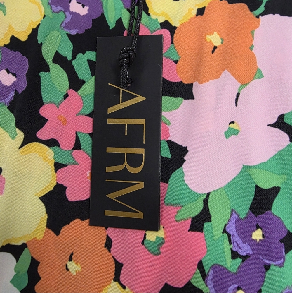 AFRM Floral Cutout Dress in Neon Garden, Size S - Picture 10 of 10